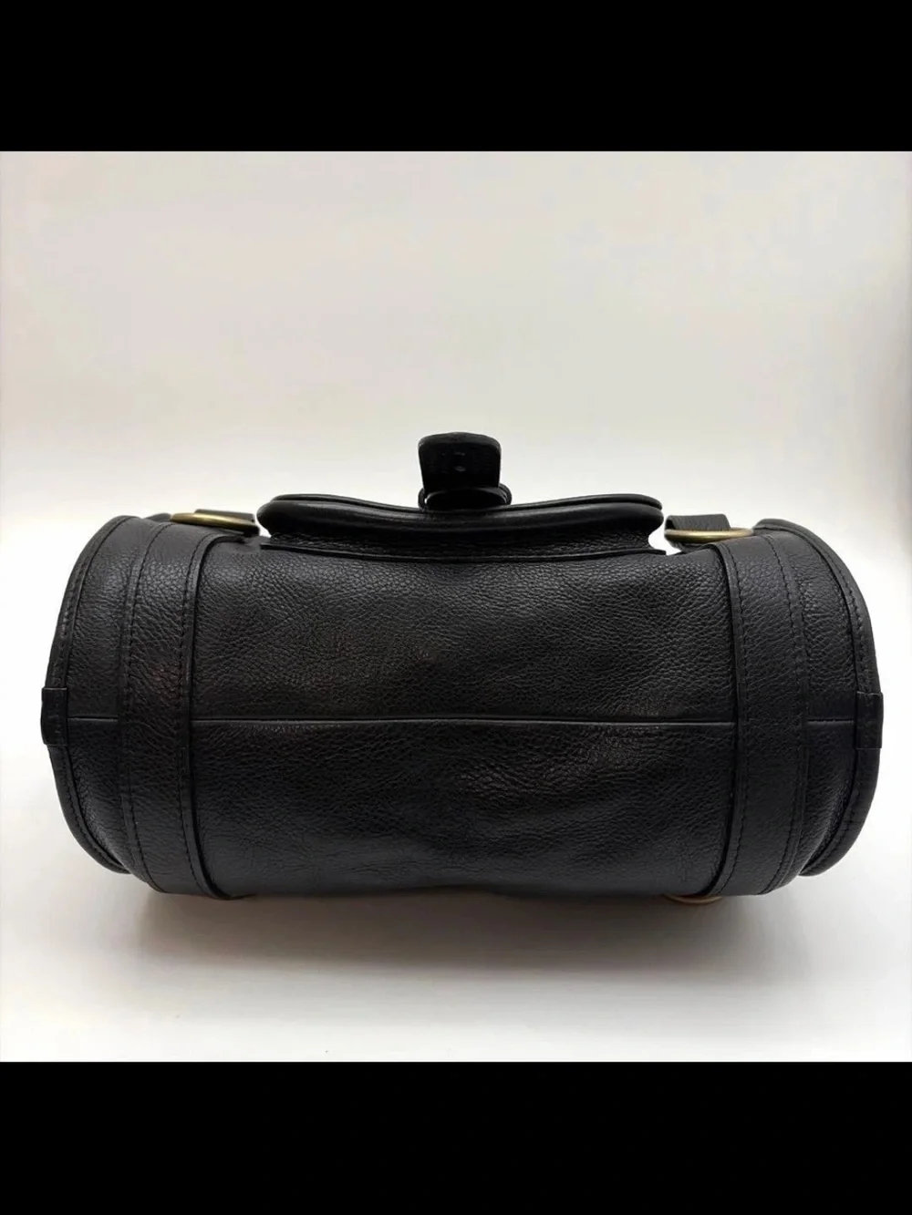 Mulberry Black Leather Shoulder Bag with Brass Hardware